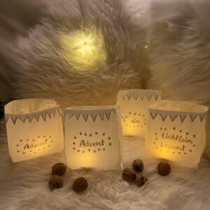 Brottüten-Windlichter:  ADVENT ADVENT EIN LICHTLEIN BRENNT  Nur auf Anfrage!